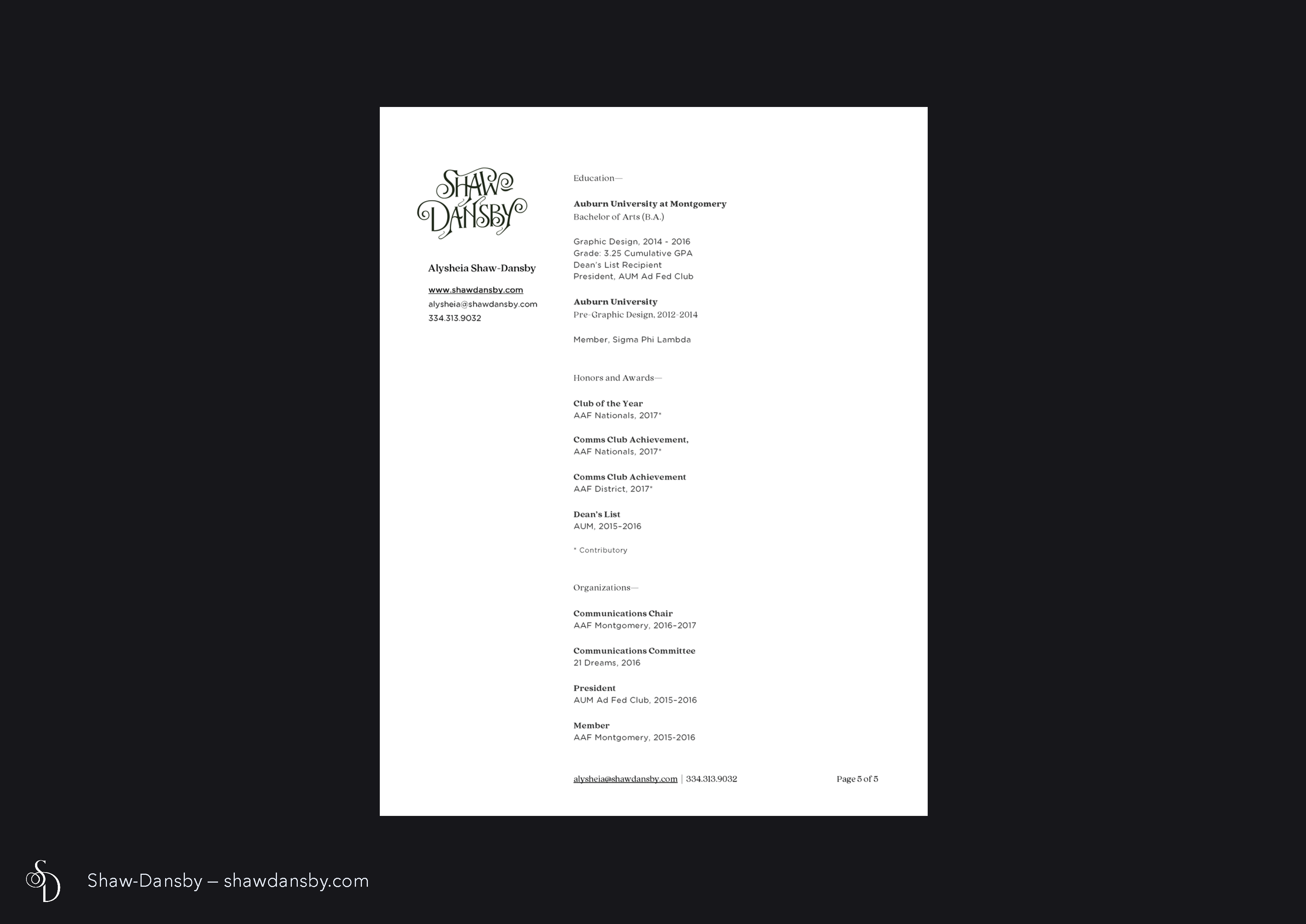 Shaw-Dansby Resume 5